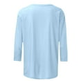 thumbnail image 5 of Fiaer Christmas Women T Shirts Shine Glass Trendy Tshirts Xmas 3/4 Sleeve Crew Neck Oversized Leisure Comfort Tops Light Blue M, 5 of 5