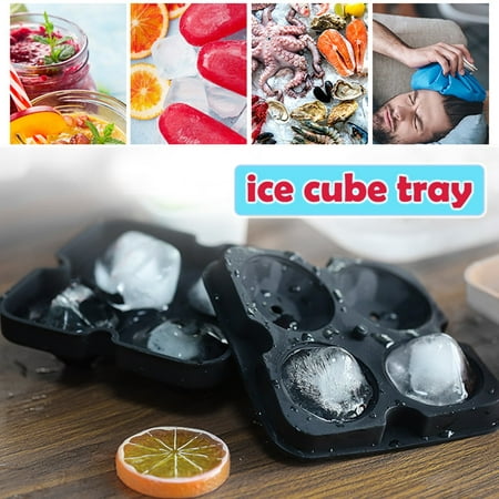 

4 Grids Masonry Ice Tray Ice Maker Square Pudding Jelly Square Mould Ice Tray Ice Cube Mold ViLaViDe