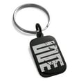 thumbnail image 1 of Stainless Steel Ancient Tribal Initiative Rune Engraved Small Rectangle Dog Tag Charm Keychain Keyring, 1 of 1