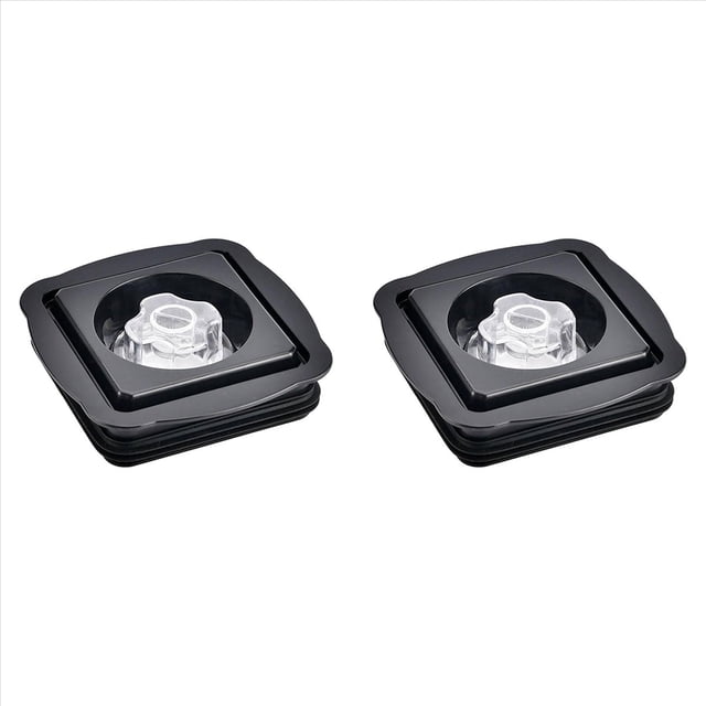 2X Square Blender Cup Lid Easy Operation Blender Cup Lid Easy to Clean Blender Cup Cover Plastic Material for Juicer,2x blender cup lid,Black
