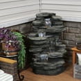 thumbnail image 6 of Sunnydaze Stacked Shale Rock Polyresin Outdoor Water Fountain with Lights, 6 of 11