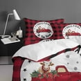 thumbnail image 4 of Christmas at The Farm King Size Comforter Set, Xmas Truck Cow Red Black Plaid Country Bedding for All Seasons, 4 Pcs Bed Set with 1Comforter (90"x106") ,1 Sheet(94"x116"), 2 Pillowcases (19"x35"), 4 of 7