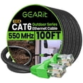 thumbnail image 1 of Cable de conexión Ethernet GearIt RJ45 Cat-6 de 30,4 m para exteriores, negro, 1 of 8