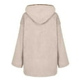 thumbnail image 3 of PATLOLLAV Fall Clothes for Women,Womens Fuzzy Plush Solid Color Jacket Lapel Pockets Long Sleeve Open Stitch Outerwear Coat Beige M, 3 of 5