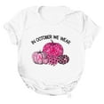 thumbnail image 5 of En Octobre Nous Portons des Hauts Roses pour Femmes Col Rond Manches Courtes Blouse Décontractée Imprimée Sensibilisation au Cancer du Sein, 5 of 5
