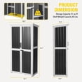 thumbnail image 6 of Aivituvin Outdoor Storage Cabinet with Adjustable Shelves, Metal Frame, Waterproof Storage Shed with Floor for Garden Tools, Black, 6 of 7