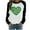 Black, variant on Honeeladyy Rollbacks Women's Happy St. Patrick's Day Tops Cute Love Heart Shamrock Graphic Shirt Holiday Good Luck Tops Raglan Crewneck Shirt D Black
