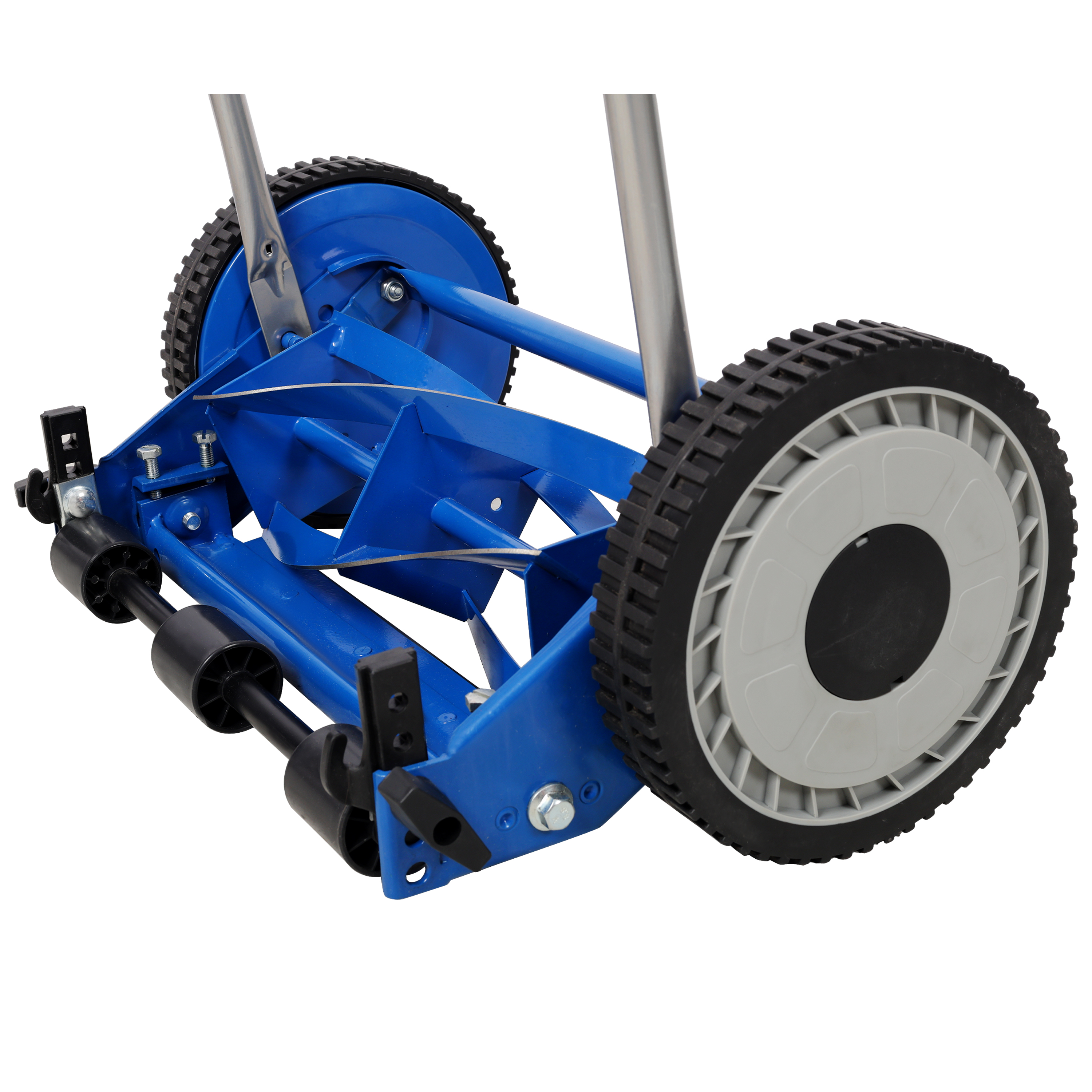 14" Push Reel Lawn Mower, Manual Grass Cutter with 5-Blade Ball Bearing Reel, Eco-Friendly Lawn Mower, Lightweight Push Mower for Small Lawns, Blue