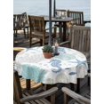 thumbnail image 2 of Outdoor Tablecloth with Umbrella Hole for Patio/Picnic/Party/Camping, Coral Seahorse Coastal Waterproof Table Cloth Round Cover Washable, Blue Summer Nautical Starfish (Dia 54"), 2 of 9