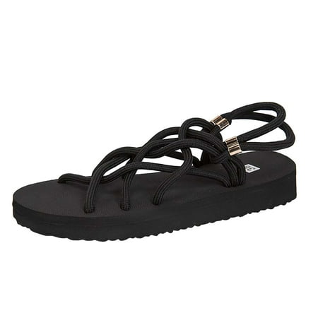 

Wmkox8yii Ladies Summer Flat Hemp Rope Set Open Toe Low-top Beach Sandals For Women
