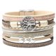 thumbnail image 1 of Multiple Layer Leather Strands Pearl Bracelet Stylish Charm Rope Bracelets Couples Present, 1 of 5