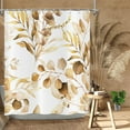 thumbnail image 2 of Cortina de ducha con hojas de eucalipto marrón, diseño de plantas botánicas de acuarela marrón, decoración para bañera, tela impermeable, lavable a máquina, con 6 ganchos, 91 cm de ancho x 183 cm de, 2 of 6