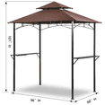 thumbnail image 2 of TANGJEAMER Outdoor Grill Gazebo Tent Barbeque Grill Canopy for Outdoor Patio Backyard Grill Shelter Hardtop (L93 x W62 x H98 Inch) Brown, 2 of 6