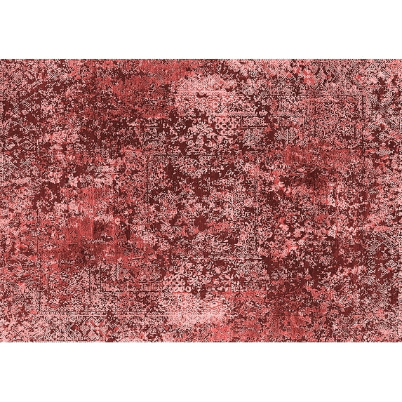 Ahgly Company Indoor Rectangle Oriental Red Industrial Area Rugs, 7' x 10'