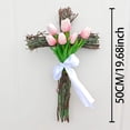 thumbnail image 3 of Spring Easter Tulip Wreath – 19.7in Artificial Pink Floral Door Hanging Decor for Front Porch or Indoor Wall – Summer Arrival Wreath for Home or Gift, 3 of 5