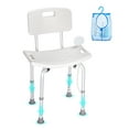 thumbnail image 2 of KFFKFF Bath Stool, Shower Bench with Backrest, Height Modifiable Bathing Seat, Interior Shower and Bathtub Chair, Slip-resistant Bathroom Stool for Seniors, Handicapped, Supports up to 350 lbs, 2 of 9