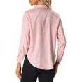 thumbnail image 3 of INSPIRE CHIC Women's Satin Leopard Long Sleeve Button Down Fashion Shirts Work Business Casual Blouses Tops Pink L, 3 of 5