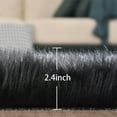 thumbnail image 2 of Latepis Area Rug 2x6, Faux Fur Sheepskin Rug for Living Room, Fluffy Washable Rug for Bedroom, Nursery, Luxury Room Decor, Black Fur Rug, Rectangle, 2 of 6