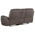 thumbnail image 4 of BenJara Vira 87 Inch Loveseat, Manual Recliner, Brown Faux Suede, Pine Wood, 4 of 5