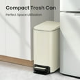 thumbnail image 3 of Cesun 1.6 Gallon Small Bathroom Trash Can, Stainless Steel Garbage Bin with Lid, Creamy White, 3 of 7