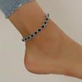 thumbnail image 2 of Kaash Customs CZ Stone Round Shaped Anklet Bracelet Silver Plated Summer Anklet Feet Jewelry Sparkling Beach Anklet Best Gift for Her, 2 of 2