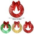 thumbnail image 3 of LED Christmas Wreath with Warm Lights Battery Operated Glowing Hanging Wreath for Front Door Wall Indoor Outdoor Holiday Xmas Decorations Home Festive Decor, 3 of 5