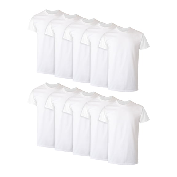 White T-Shirt Undershirts, 10-Pack, Best Cotton Undershirts, Stay-Tucked T-Shirts