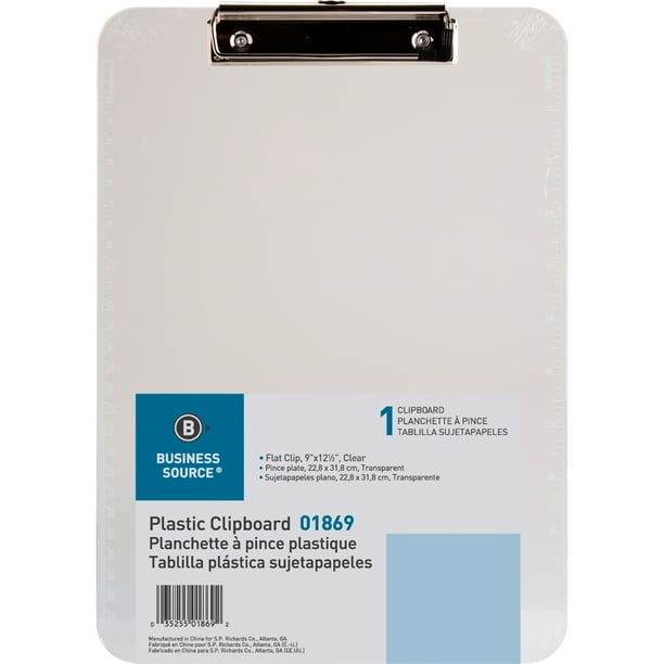 Sparco Plastic Clipboards with Flat Clip