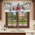 thumbnail image 6 of Grey Christmas Curtain Valances for Windows, Kitchen Valance Window Treatments Panel 2 Pack, Xmas Snowman Truck Snowflake Tree Balls Rod Pocket Short Curtains for Bathroom Bedroom 42 x 18 Inch, 6 of 8