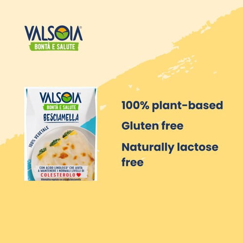 Valsoia Soya Bechamel Sauce 200ml, British Import (Pack of 2)
