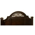 thumbnail image 3 of Traditional Style California King Size Bed Dark Walnut Finish Bedroom Furniture Solid wood Floral Design HB 1pc Bed, 3 of 5