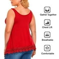 thumbnail image 5 of FITVALEN Women's Plus Size Camisole with Built in Bra Casual Loose Tank Tops Sleeveless Crew Neck Shirts Flowy Cami with Adjustable Straps (S-4XL）, 5 of 5