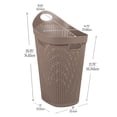 thumbnail image 4 of Mind Reader 60L Rolling Laundry Hamper, Clothes Basket, Lid, Wheels, Wicker Style, Plastic, 19.5"L x 14.75"W x 29.25"H, Tan, 4 of 10