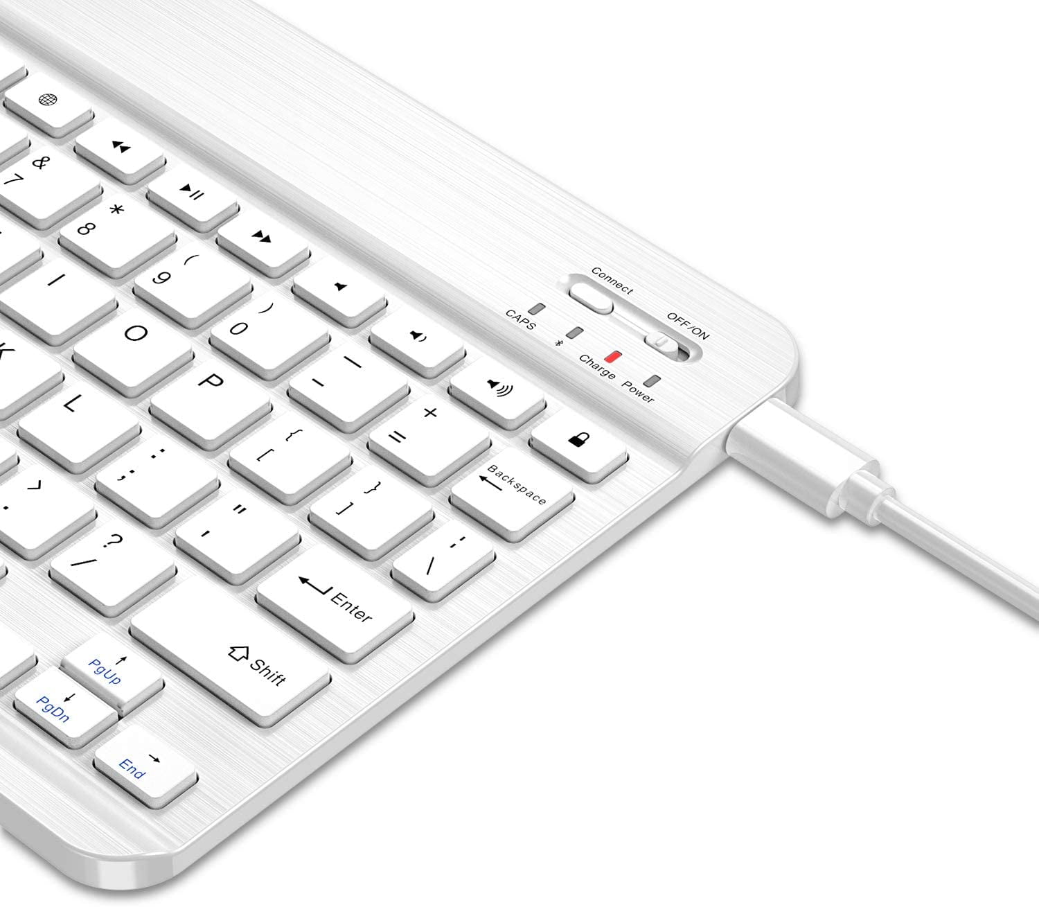 Fintie 10.5-Inch Ultrathin (4mm) Wireless Bluetooth Keyboard for iPad Air 4th Gen 10.9", iPad 10.2", iPad Air 3rd Gen 10.5"/Air 2/Air, iPad Pro 11/Pro 10.5/Pro 9.7, iPad 9.7 Inch, iPad 2/3/4, White
