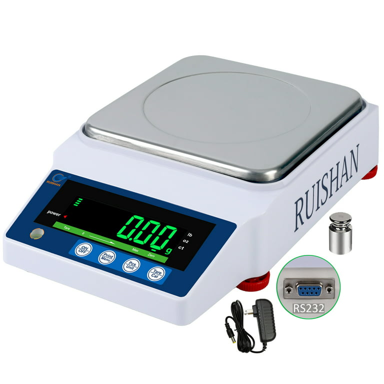 RUISHAN 3000 x 0.01g Lab Precision Digital Analytical Balance RS232 port  Electronic Weighing Scale Scientific Scale Centigram Scale, Calibrated  Scale