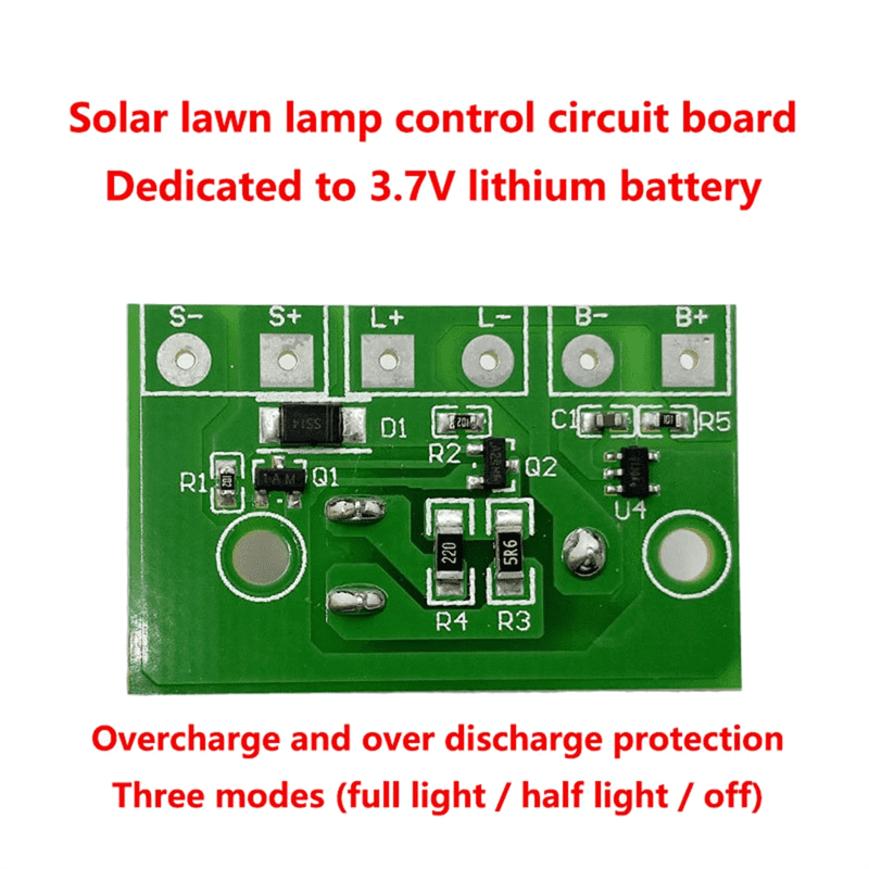 Solar Lawn Light Controller Board 3.7V Lithium Battery Solar
