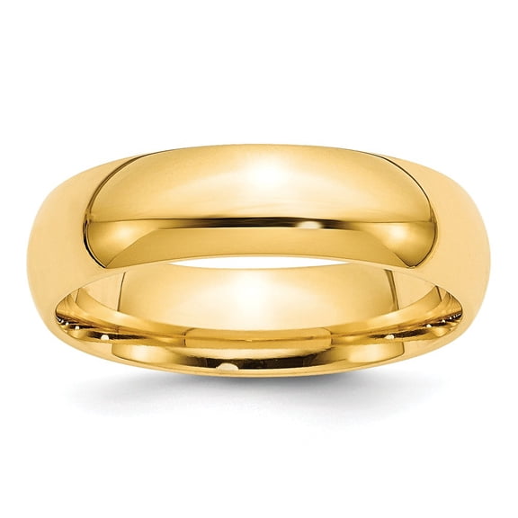 14K Yellow Gold Ring Band Wedding Comfort 6mm Standard Fit Size 13.5