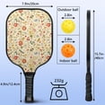 thumbnail image 4 of Pickleball Paddles Set,Pioneer Flower Floral Print Pattern Fiberglass Surface Pickleball Racket Set with 2 Indoor Outdoor Pickleball Balls and Pickleball Bag,Pickle-ball Equipment, 4 of 6