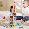 thumbnail image 2 of Assorted Color Tower Building Block Toy for Kids Durable Synthetical Material Educational Stacking Toy 70 Pieces, 2 of 9