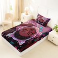 thumbnail image 4 of Castle Fairy Stylish Black Girl Twin Sheets 3pcs,Music Makeup Print Bedding,Purple,1 Fitted Sheet, 1 Flat Sheet and 1 Pillowcase, 4 of 6