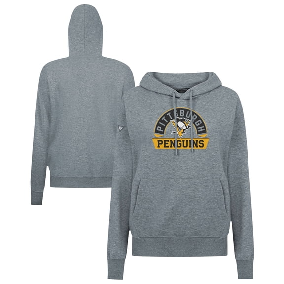 Women's Levelwear Gray Pittsburgh Penguins Adorn Banner Arch Pullover Hoodie