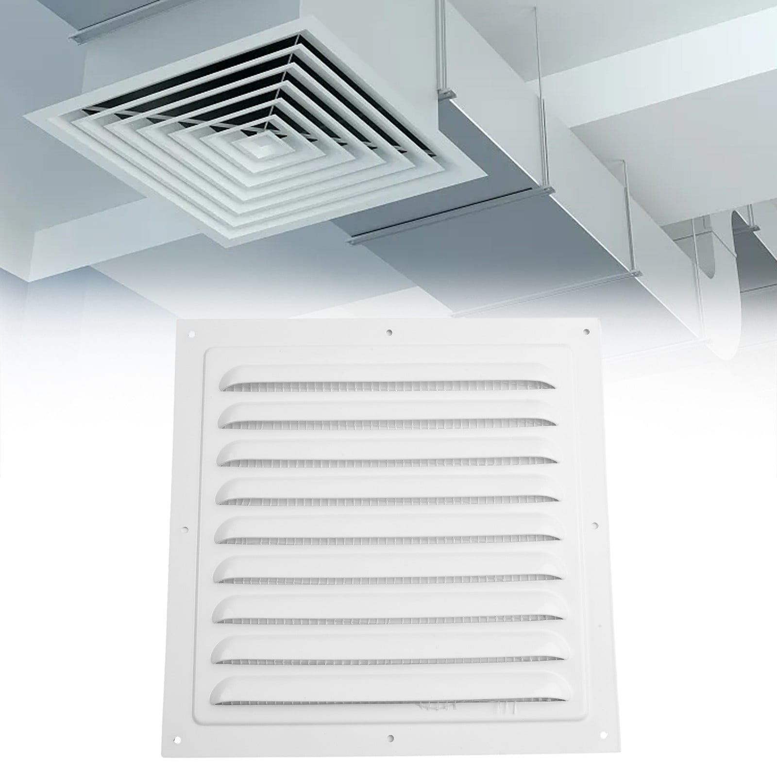 Metal Vent Cover Square Soffit Ventilation Louver Grille Cover with Mesh Vent Zeraneb