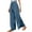 Dark Blue #815, variant on Bovemsi Women's Casual Pants Wide Leg Linen For Women Elastic High Waist Tie Side Split Beach Trousers