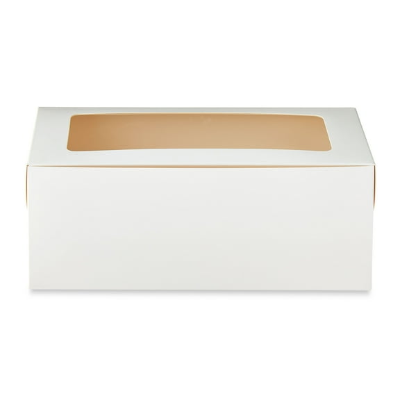 8" x 3.25" White Treat Boxes with Windows, 3 Count, by Way To Celebrate