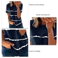 thumbnail image 3 of Women Short Sleeve T Shirt, Stripes Pattern Breathable Round Neck Summer Short Sleeve T Shirt Skin Friendly For Shopping ANGGREK Otros, 3 of 5