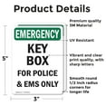 thumbnail image 2 of (2 Pack) Key Box For Police And EMS Only OSHA Emergency Sign 5 Inch X 3.5 Inch Vinyl Label Decal Sticker Weather Resistant, UV Protected for Workplace, Business, and Construction Site,, 2 of 7