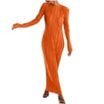 thumbnail image 2 of Qiopertar Robe d'Été Unie à Manches Longues Col Rond pour Femmes en Solde à Moins de 5$ en Solde, 2 of 9
