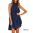 thumbnail image 2 of Jumpingount Vestido de tiras Traje de verano con cuello halter Exquisito Cuello Dulce regalo Elegancia Diseño elegante Ropa de mujer Vestidos Azul marino SG, 2 of 6