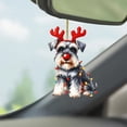 thumbnail image 3 of Holiday Dog with Deer Hat Tree Ornament Funny Dog Lovers Personalized Gifts with Name Christmas Ornament for 2D Ornaments for Xmas House Warming for New Home Funny, 3 of 4