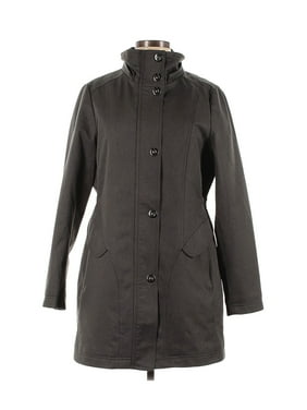 Women/'s Kristen Blake Wool Blend Stand Up Wrap Collar Winter Trench Jacket Coat